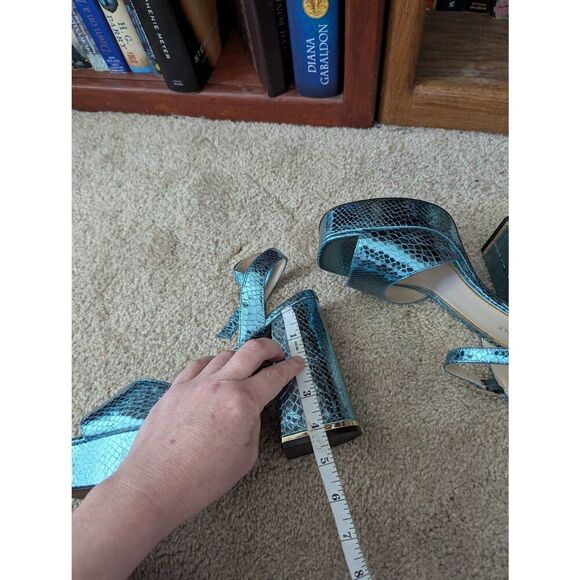 Kenneth Cole Dolly Leather Snakeskin-Embossed Platform Sandals Women's 9.5 - Picture 7 of 8